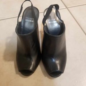 Stuart Weitzman black peep toe heel